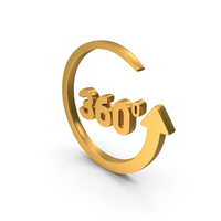 Gold 360 Degrees Arrow Icon PNG & PSD Images