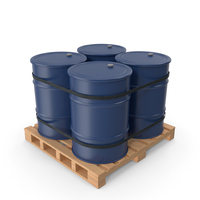 Oil Drums On Wooden Pallet PNG & PSD Images