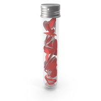 Colored Hearts In A Glass Test Tube PNG & PSD Images