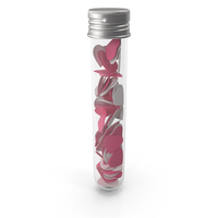 Colored Hearts In A Glass Test Tube PNG & PSD Images