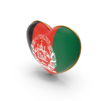 Afghanistan Country Flag In Heart Golden Frame PNG & PSD Images