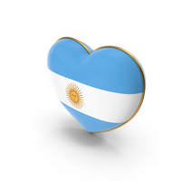 Argentina Country Flag In Heart Golden Frame PNG & PSD Images