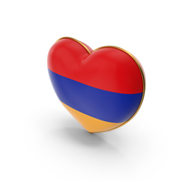 Armenia Country Flag In Heart Golden Frame PNG & PSD Images