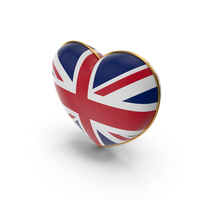 United Kingdom Country Flag In Heart Golden Frame PNG & PSD Images