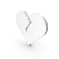 Broken Heart Icon White PNG & PSD Images