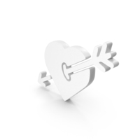 White Heart With Arrow Icon PNG & PSD Images