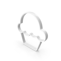 Out Line Cup Cake Icon White PNG & PSD Images