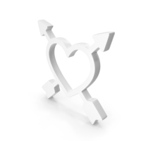 Out Line Heart Arrows Icon White PNG & PSD Images