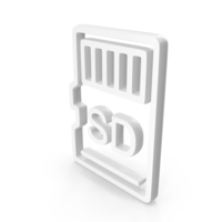White SD Memory Card Outline Icon PNG & PSD Images