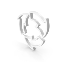 Out Line Recycling Icon White PNG & PSD Images
