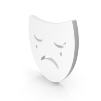 White Tragedy Theatrical Mask Icon PNG & PSD Images