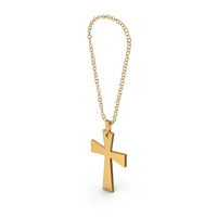 Gold Christian Cross With Chain PNG & PSD Images
