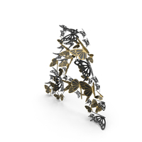 Black Butterfly Letter A PNG & PSD Images