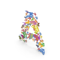 Colorful Butterfly Letter A PNG & PSD Images