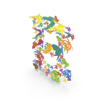 Colorful Butterfly Letter B PNG & PSD Images