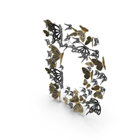 Black Butterfly Letter D PNG & PSD Images