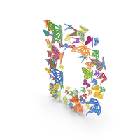 Colorful Butterfly Letter D PNG & PSD Images