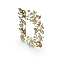 Gold Butterfly Letter D PNG & PSD Images