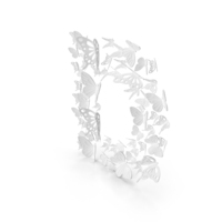 Monochrome Butterfly Letter D PNG & PSD Images
