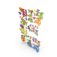 Colorful Butterfly Letter E PNG & PSD Images