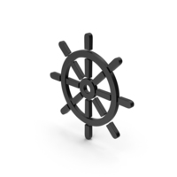 Ship Wheel Black Symbol PNG & PSD Images