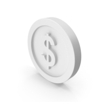 Dollar Coin White PNG & PSD Images