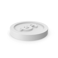 Dollar Coin White PNG & PSD Images