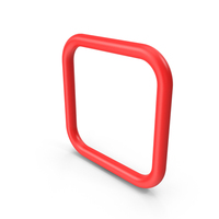 Square Frame Icon Red PNG & PSD Images