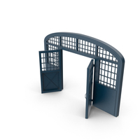 Metal Gates Blue Open PNG & PSD Images