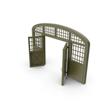 Metal Gates Green Open PNG & PSD Images