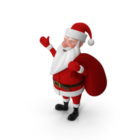 Santa Claus Cartoon Character Waving Pose PNG & PSD Images