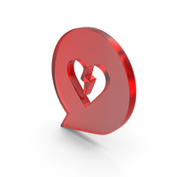 Breakup Broken Heart Icon Glass PNG & PSD Images