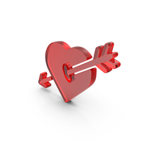 Glass Heart With Arrow Icon PNG & PSD Images