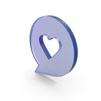 Chat Heart Icon Glass PNG & PSD Images