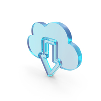 Glass Cloud Download Icon PNG & PSD Images
