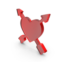Glass Cupid Heart Arrows Icon PNG & PSD Images