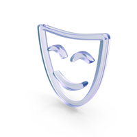 Glass Comedy Theatrical Mask Outline Icon PNG & PSD Images