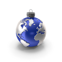 Christmas Bauble With World Map PNG & PSD Images