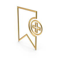 Gold Add Bookmark Symbol PNG & PSD Images
