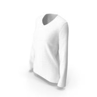 Sweatshirt Worn Female V Neck White Blank PNG & PSD Images