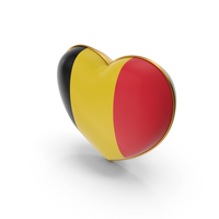 Belgium Country Flag In Heart Golden Frame PNG & PSD Images
