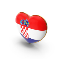 Croatia Country Flag In Heart Golden Frame PNG & PSD Images