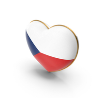 Czech Republic Country Flag In Heart Golden Frame PNG & PSD Images