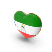 Equatorial Guinea Country Flag In Heart Golden Frame PNG & PSD Images
