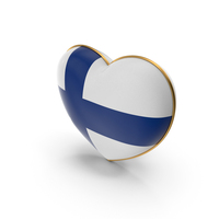 Finland Country Flag In Heart Golden Frame PNG & PSD Images
