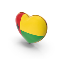 Guinea Bissau Country Flag In Heart Golden Frame PNG & PSD Images