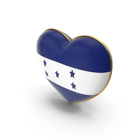 Honduras Country Flag In Heart Golden Frame PNG & PSD Images