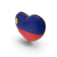 Liechtenstein Country Flag In Heart Golden Frame PNG & PSD Images