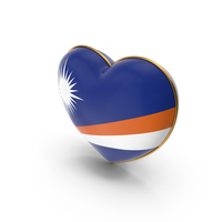 Marshall Islands Country Flag In Heart Golden Frame PNG & PSD Images