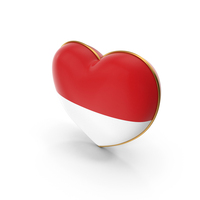 Monaco Country Flag In Heart Golden Frame PNG & PSD Images